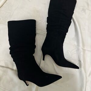 Jessica Simpson Black Heeled Wide Calf Boots
